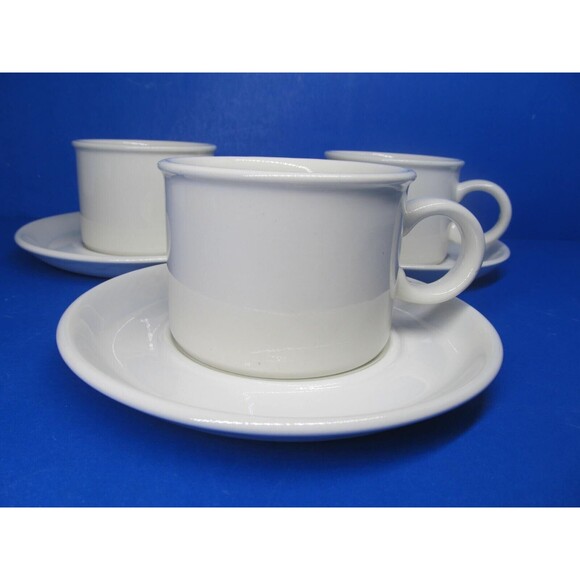 Midwinter Stonehenge Set Of 3 White Cups With Saucers VGC Wedgwood Group - Picture 2 of 10